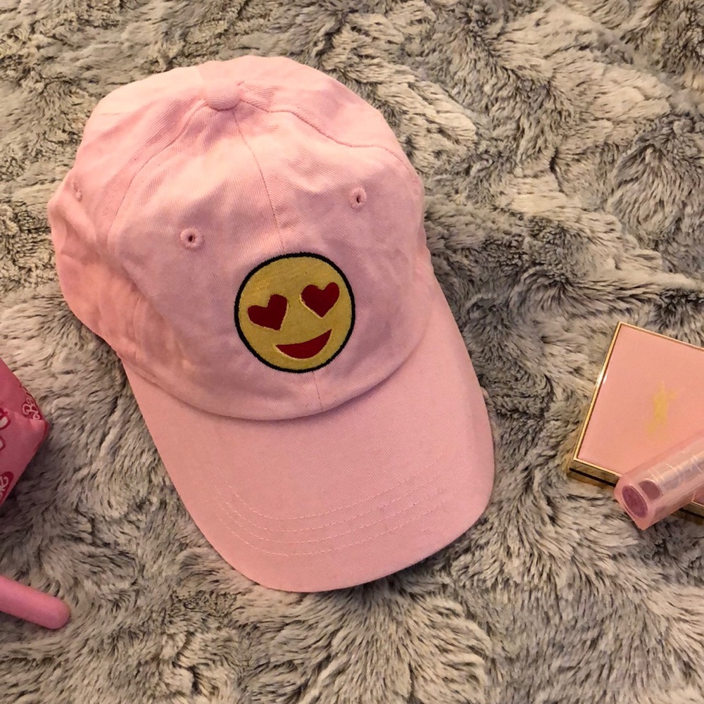 Baby Pink Heart Eye Emoji Dad Hat BRAND NEW